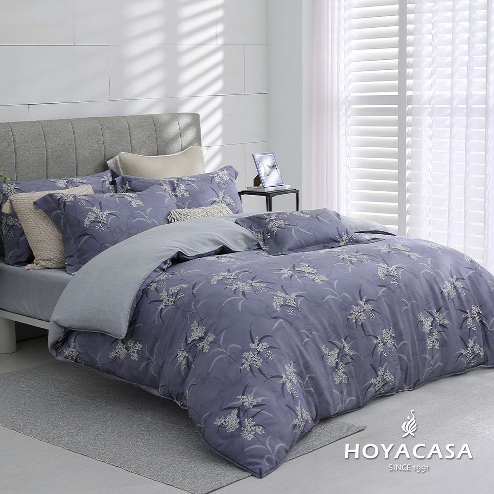 HOYACASA芊實 雙人四件式抗菌天絲兩用被床包組