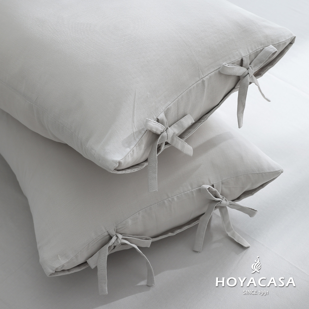 HOYACASA 雙層好眠紗綁帶枕套二入-多款任選