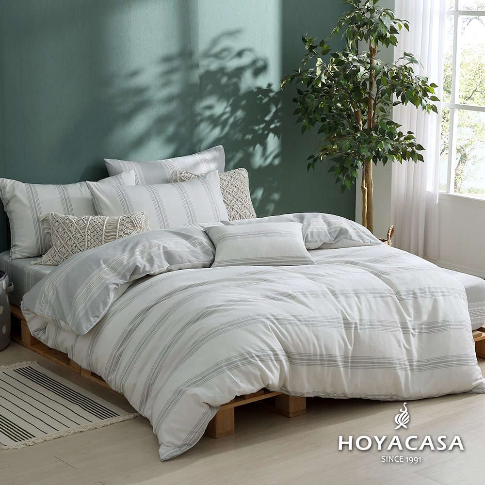HOYACASA協奏序曲 單人三件式純棉兩用被床包組(天絲入棉30%)