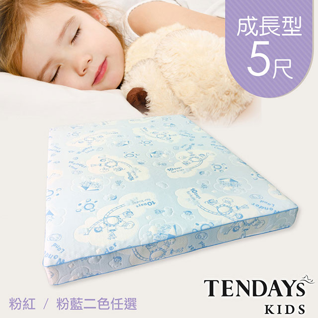 【TENDAYs】成長型兒童健康床墊5尺標準雙人(粉藍 15cm厚)