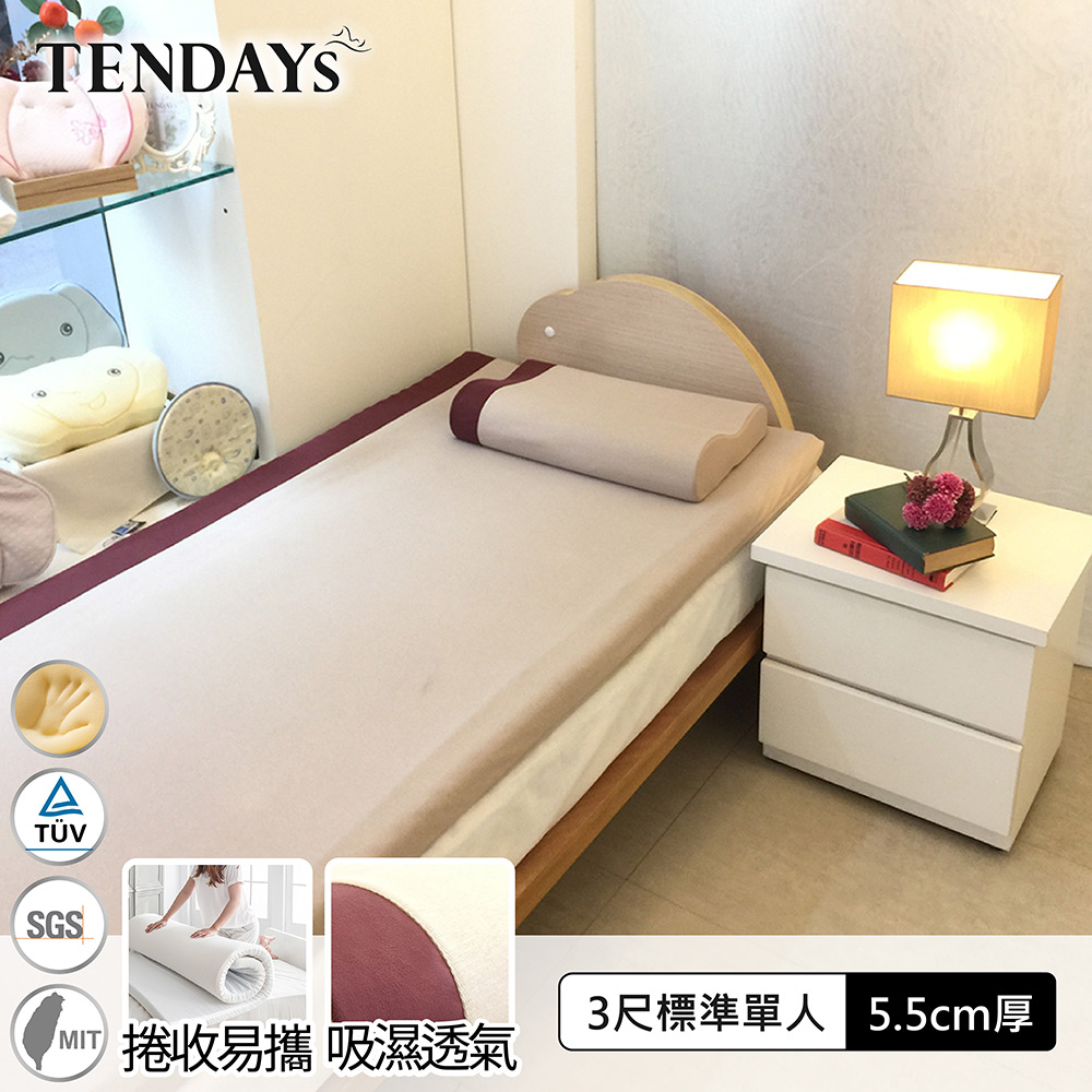 【TENDAYS】DS柔眠記憶床(焦糖莓)3尺標準單人5.5cm厚