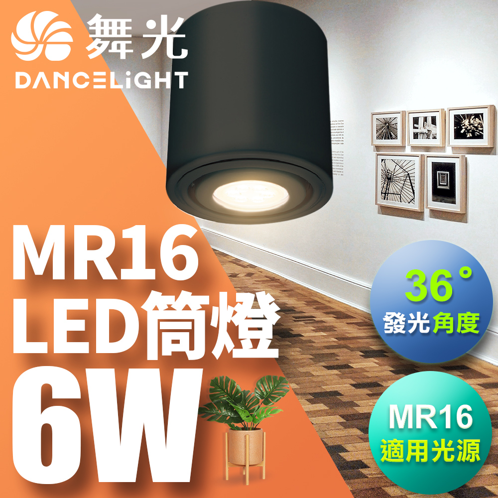 【舞光】MR16 替換式筒燈 含6W免驅光源 發光角度36度 一體成形(白光/自然光/黃光)-3入組