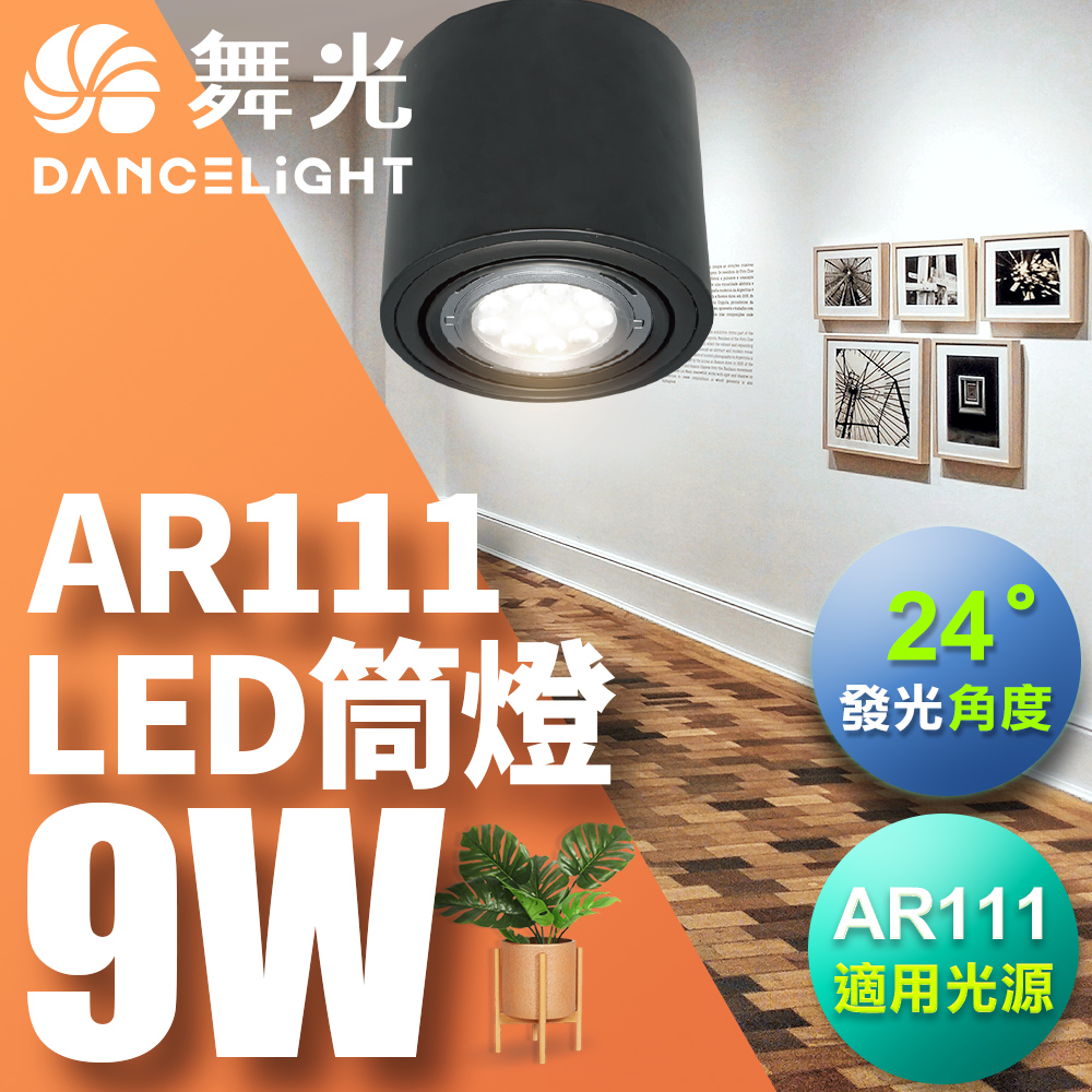 【舞光】AR111 替換式筒燈 含9W免驅光源 發光角度24度 一體成形(白光/黃光)-3入組