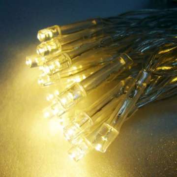 摩達客 聖誕燈 LED燈串50燈電池燈 (暖白光/透明線）(高亮度又環保)
