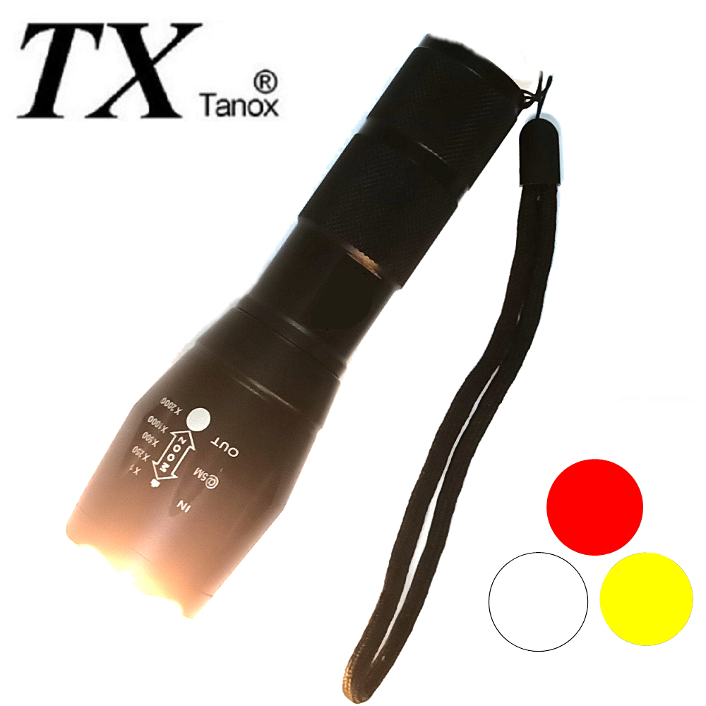 TX特林紅+白+黃三色光源手電筒(T6M-3X)