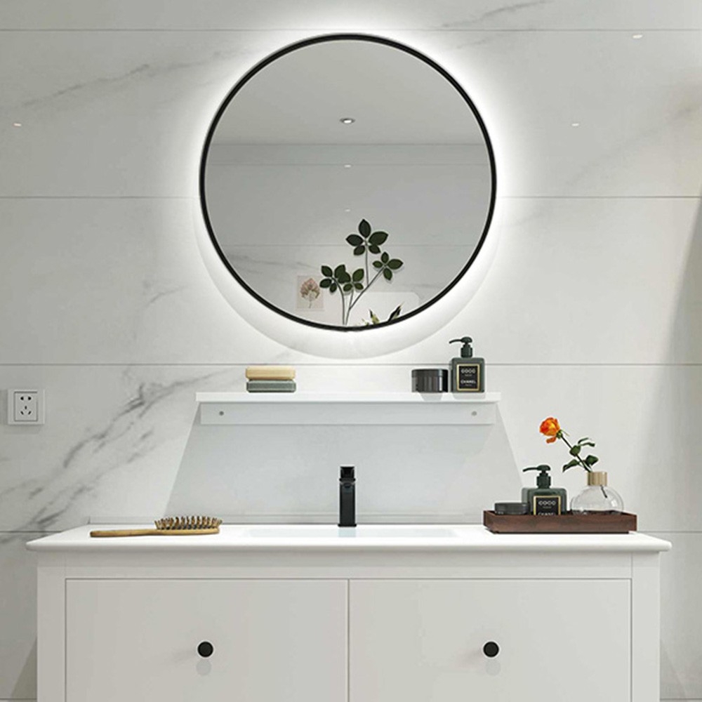 H&R安室家 布魯托LED燈 圓型掛鏡/浴鏡ZA0197( 側面發光 觸控開關 可調色溫亮度)