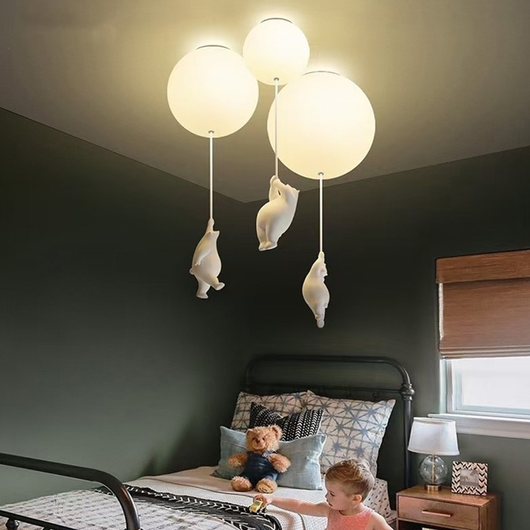 H&R安室家 大中小三顆氣球熊熊造型燈/吊燈/吸頂燈ZA0249