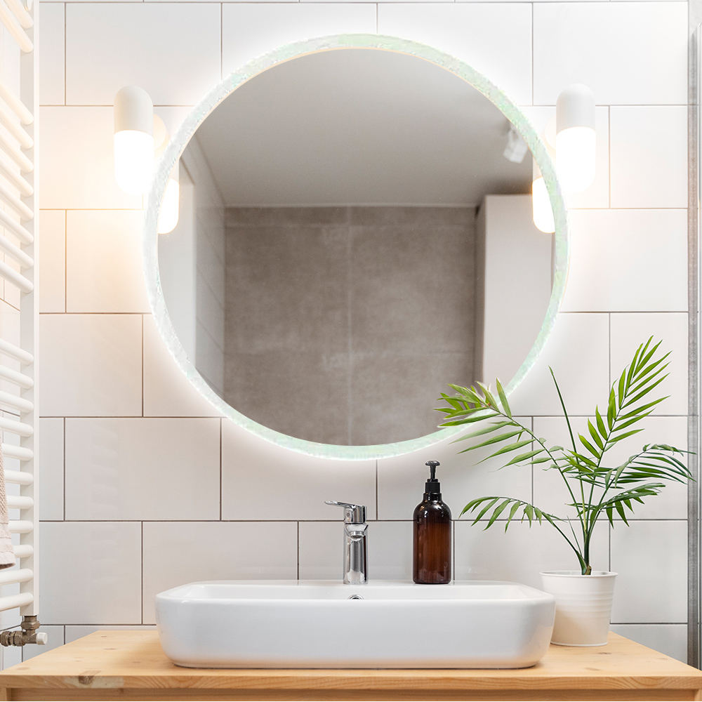 H&R安室家 佩琪 智能LED發光觸控50cm圓型燈鏡ZA0251(掛鏡/浴鏡/化妝鏡)