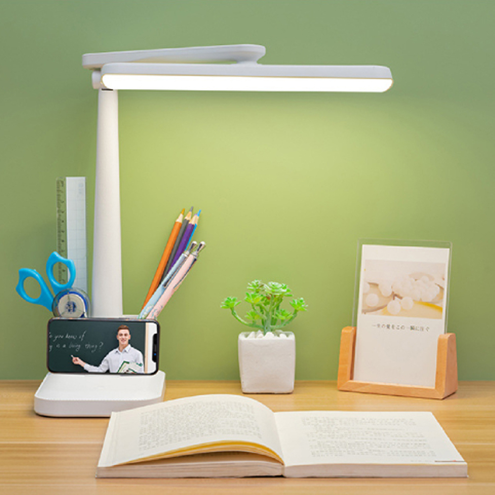 旋轉摺疊檯燈 LED護眼檯燈 觸控調光調色書桌臥室兩用