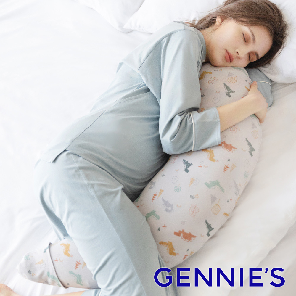 Gennies奇妮 智慧恆溫抗菌月亮枕-恐龍樂園(沉穩灰GX80)