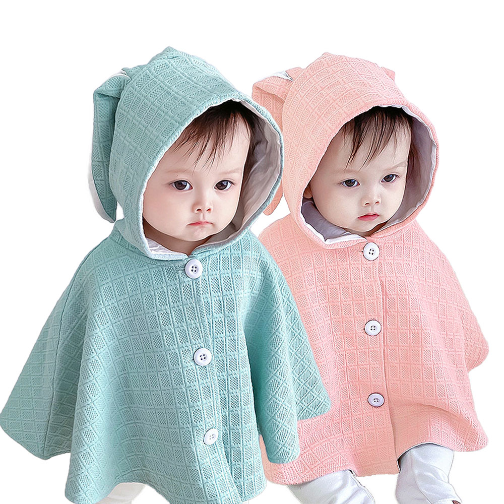 【Mesenfants】保暖連帽斗篷外套 嬰兒披風 寶寶外套 兔耳朵造型斗篷