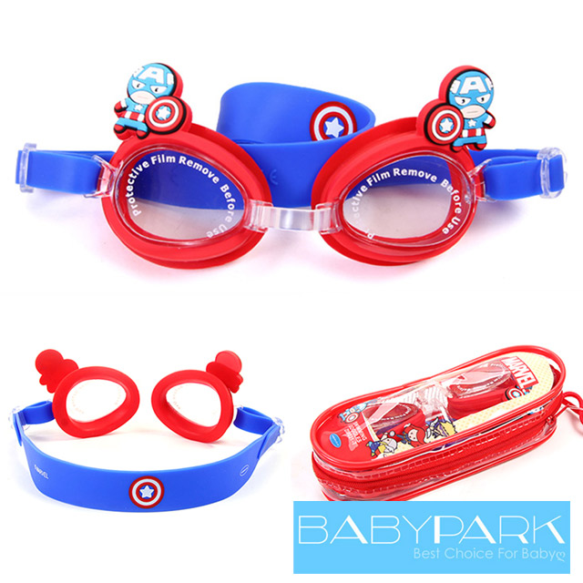BabyPark 迪士尼 兒童造型泳鏡-美國隊長