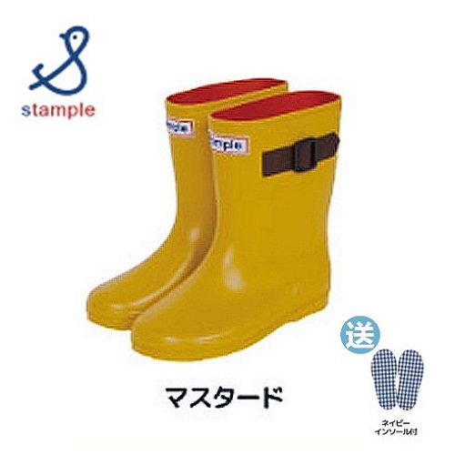日本製 stample扣帶式兒童雨鞋71970-黃色