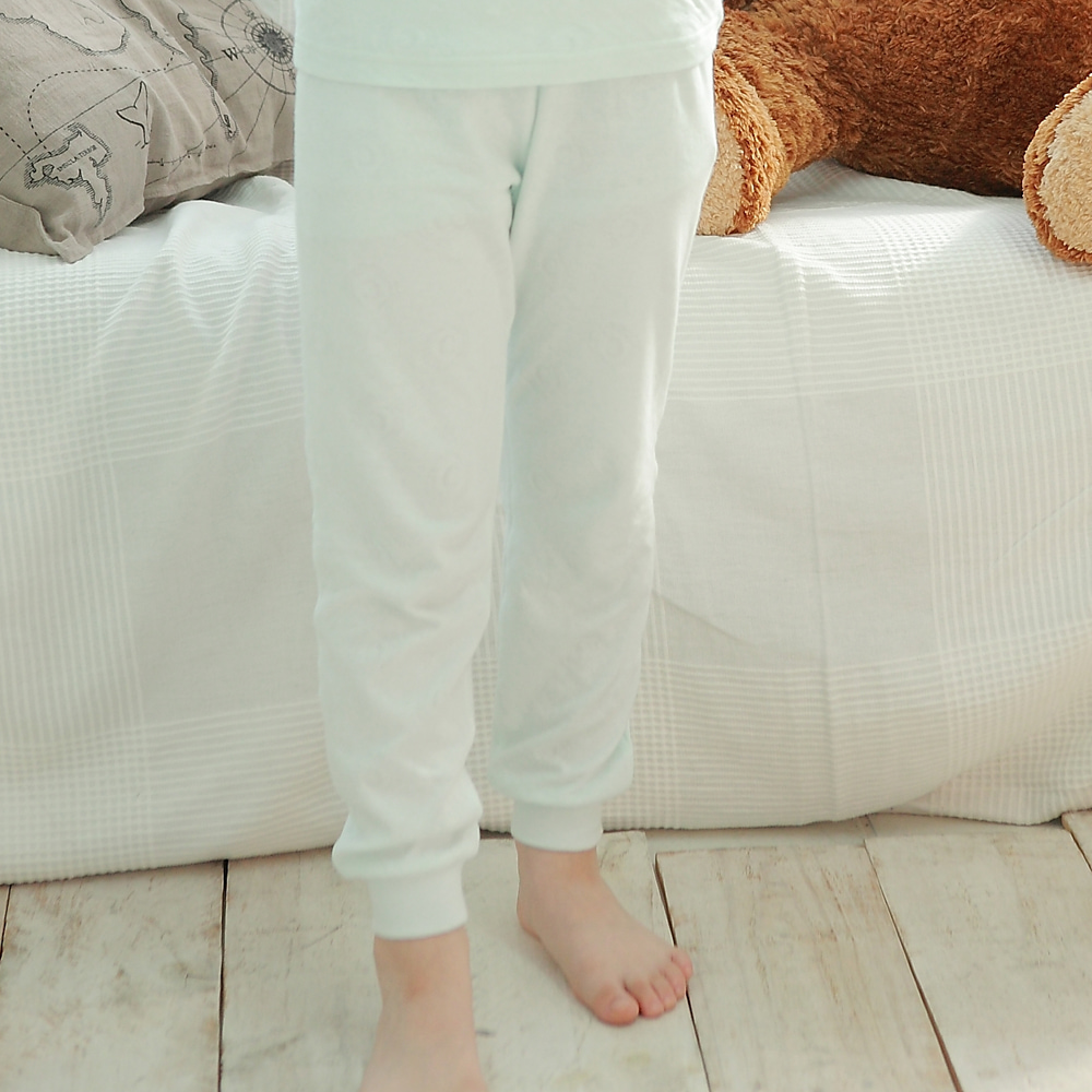 兒童純棉舒暖雙層衛生褲-水綠-160-170cm