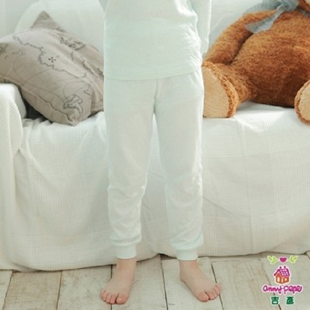兒童純棉舒暖雙層衛生褲-水藍-90-150cm