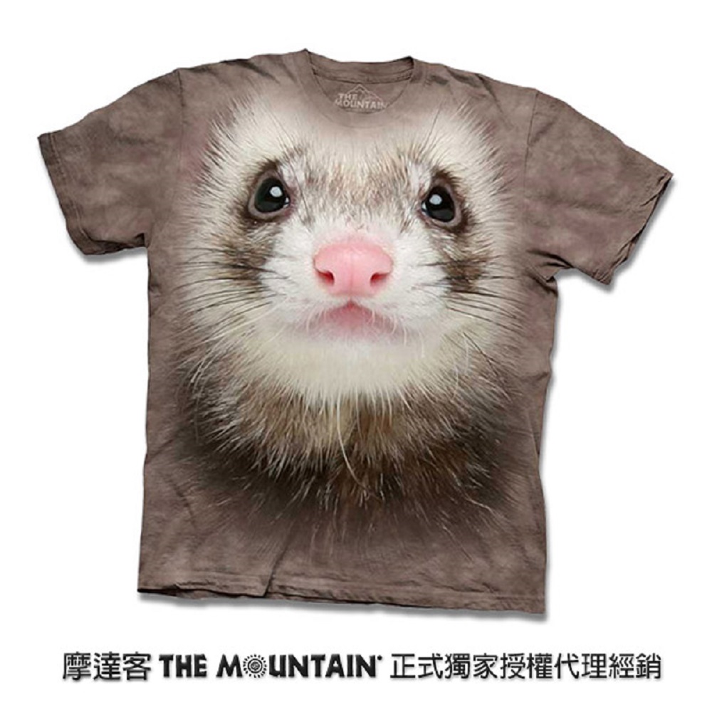 『摩達客』美國進口【The Mountain】自然純棉系列 白鼬臉 T恤