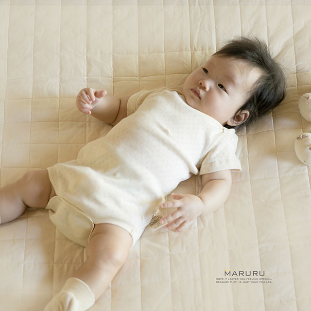 日本製 MARURU寶寶有機棉包屁衣 洞洞款