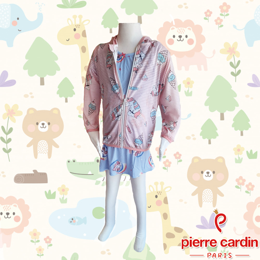 Pierre Cardin皮爾卡登 女兒童冰淇淋小馬連帽外套/防曬外套(KD140111粉)