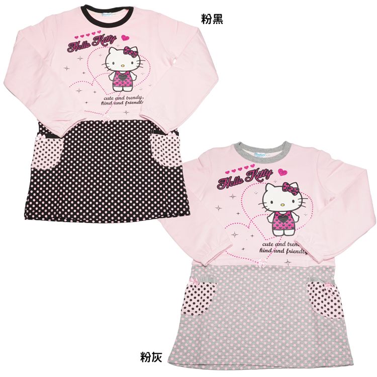 HELLO KITTY凱蒂貓兒童洋裝 長袖衣服 上衣 T恤 KT8151【小品館】
