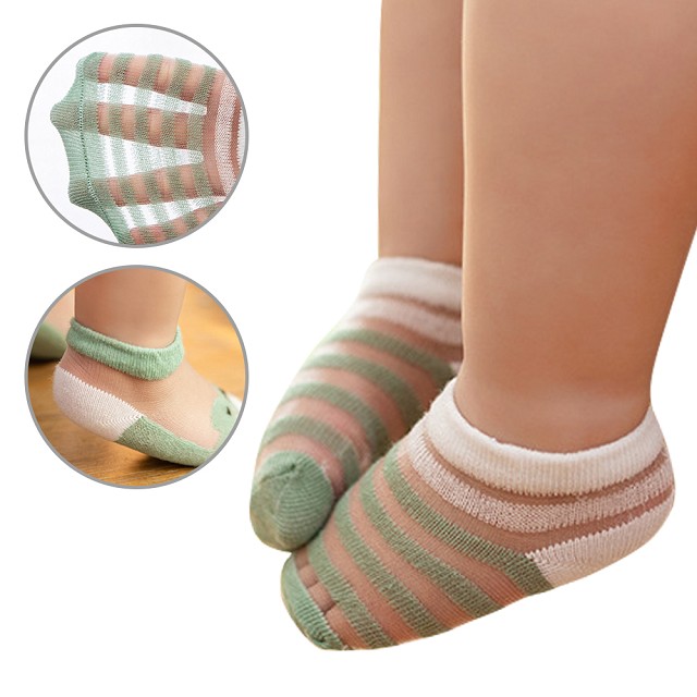 【5雙入】兒童襪子超薄棉鏤空嬰幼寶寶冰絲船襪