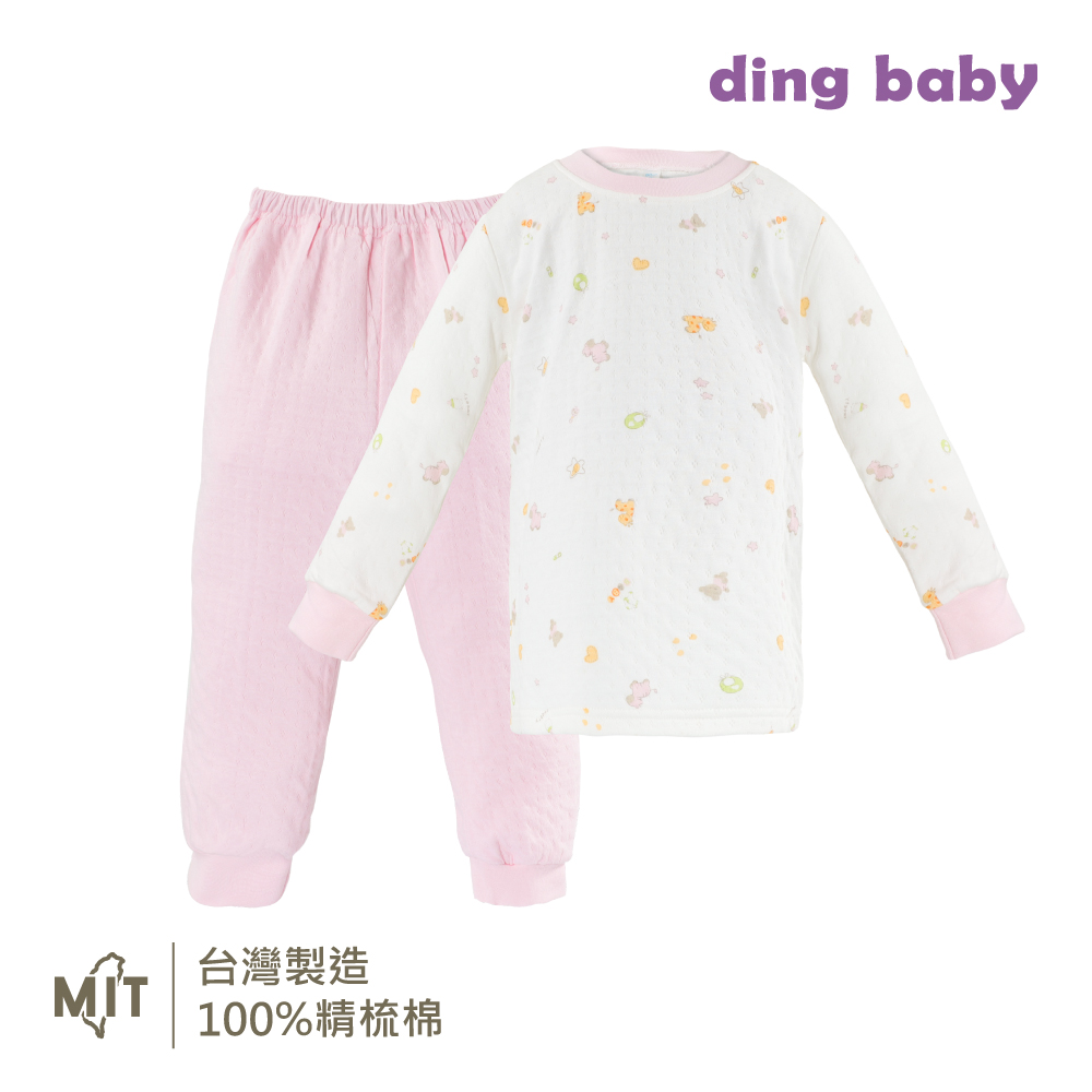 ding baby 寵愛寶貝圓領衫套裝-粉90-100cm