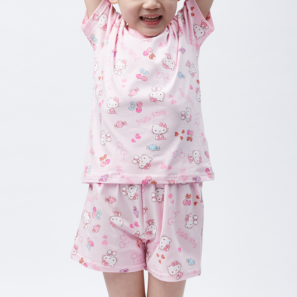 【ONEDER 旺達】凱蒂貓短袖家居套裝.睡衣-01(100%棉質、獨家授權)