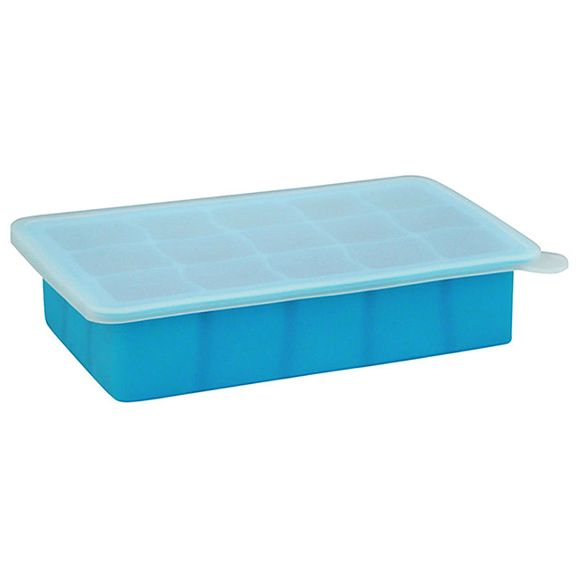 美國green sprouts寶寶副食品矽膠儲存盒/製冰盒（不含BPA/BPS、無PVC 安全塑膠）_藍色_GS185300-2