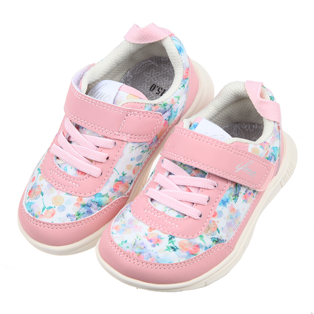 《布布童鞋》日本IFME輕量系列粉紅花染兒童機能運動鞋(15~18公分) [ P2R402G