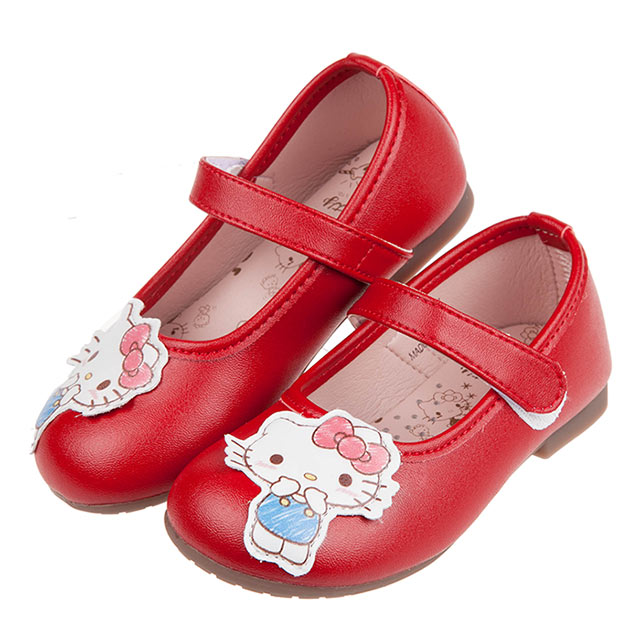 《布布童鞋》HelloKitty凱蒂貓水彩風格紅色兒童公主鞋(15.5~19.5公分) [ C0X981A