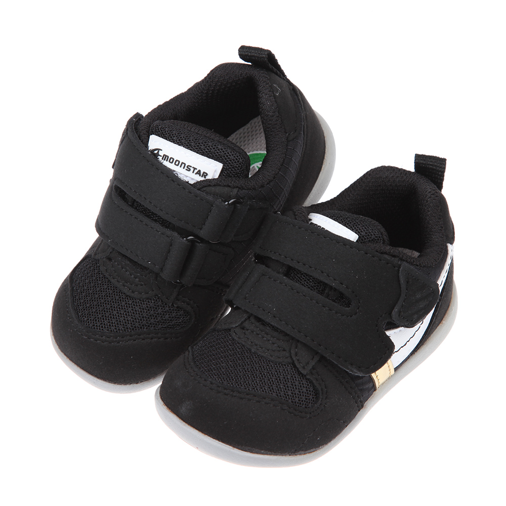 《布布童鞋》Moonstar日本Hi系列黑金色寶寶機能學步鞋(12.5~15公分) [ I1ZS66D