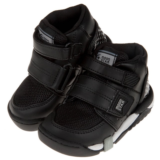 《布布童鞋》Moonstar日本Carrot黑色兒童護足機能鞋((15~21公分) [ I9B406D