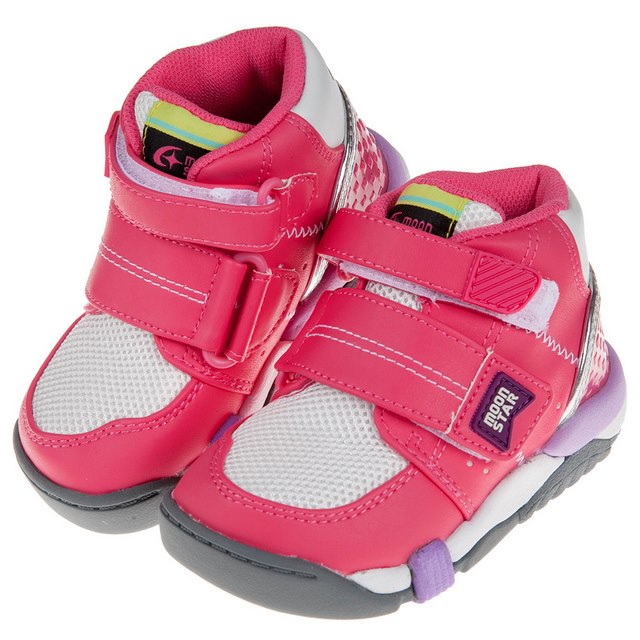 《布布童鞋》Moonstar日本Carrot粉色兒童護足機能鞋(15~21公分) [ I9A404G