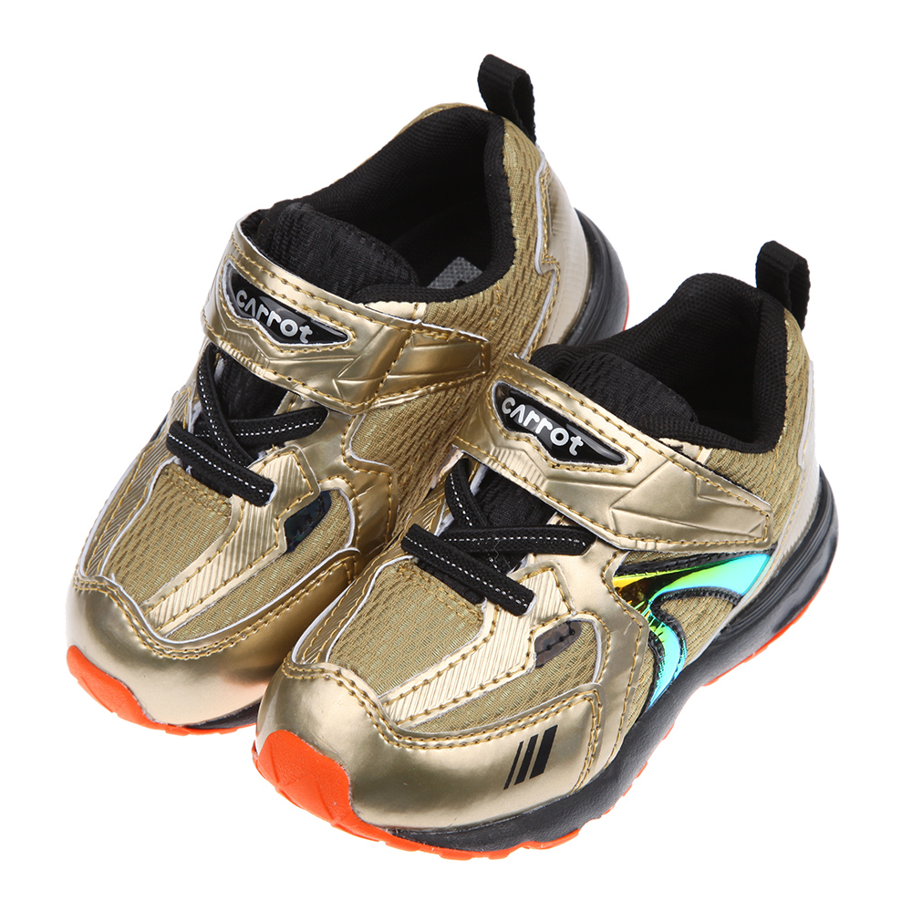 《布布童鞋》Moonstar日本Carrot宇宙黑金色兒童機能運動鞋(15~21公分) [ I2J143P