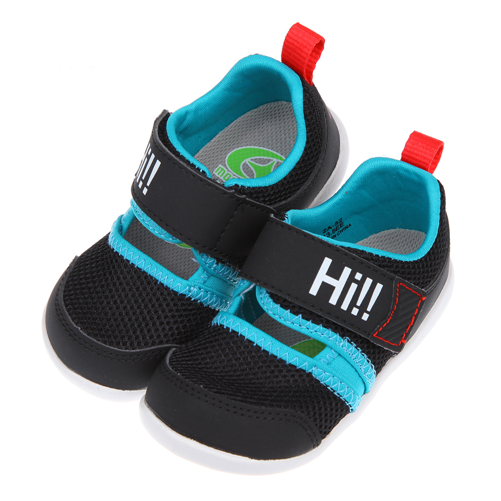 《布布童鞋》Moonstar日本Hi系列黑色速乾寶寶機能學步鞋(13~14.5公分) [ I2H336D