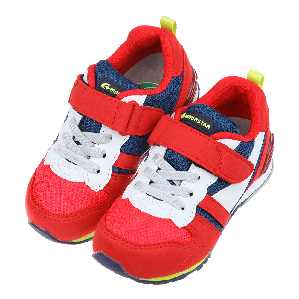 《布布童鞋》Moonstar日本Hi系列紅黑色兒童機能運動鞋(15~19公分) [ I2R1S2A