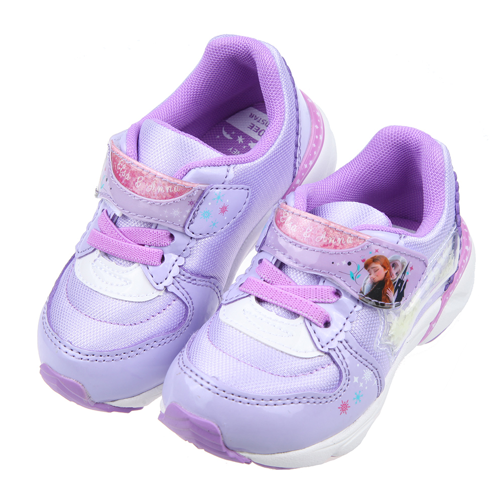 《布布童鞋》Moonstar日本冰雪奇緣夜光流星紫色機能運動鞋(15~19公分) [ I2U061F