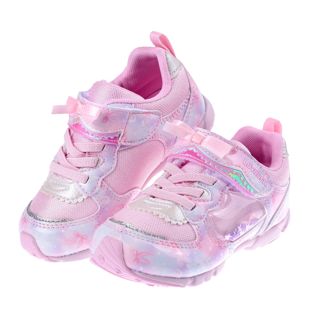 《布布童鞋》Moonstar日本LUVRUSH夢幻粉兒童機能運動鞋(16~23公分) [ I3F214G