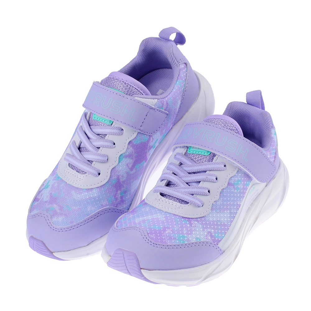 《布布童鞋》Moonstar日本LUVRUSH明星紫色兒童機能運動鞋(19~23公分) [ I3E291F