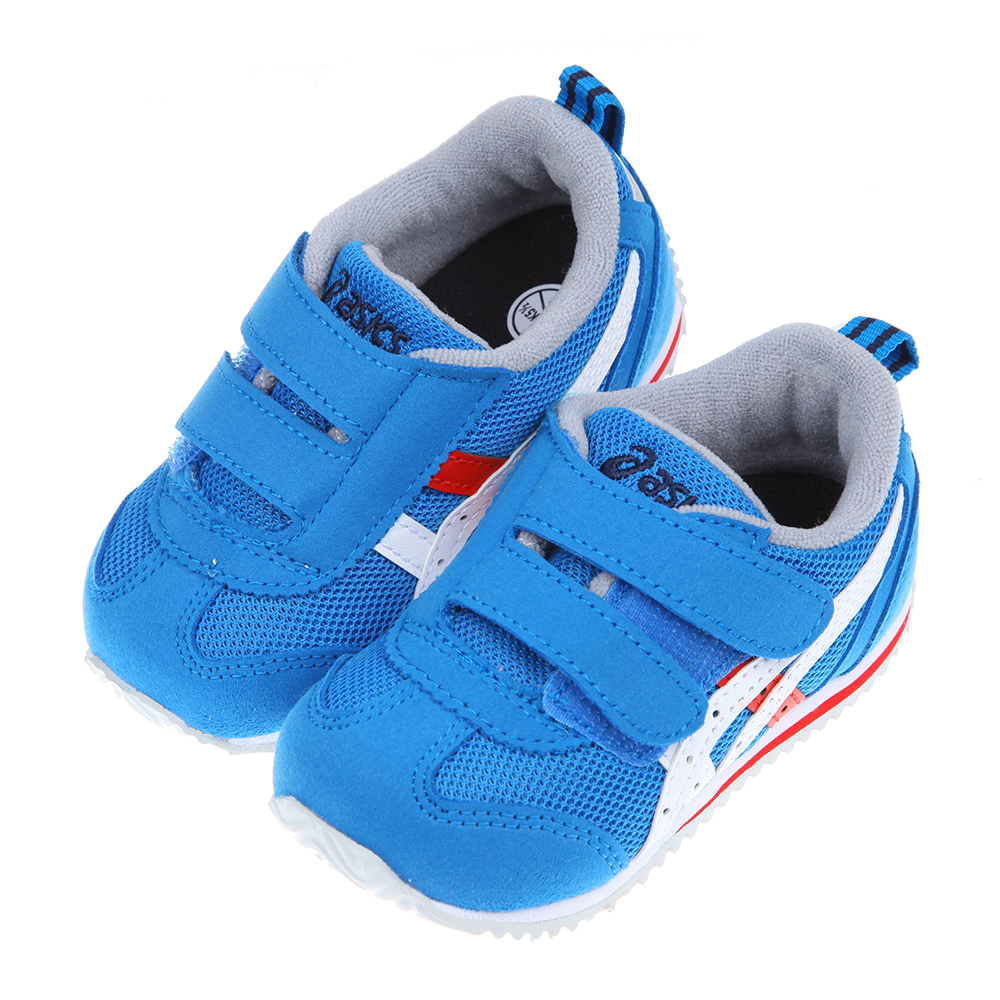 《布布童鞋》asics亞瑟士IDAHO寬版寶藍色寶寶機能學步鞋(13~15.5公分) [ J2F235B