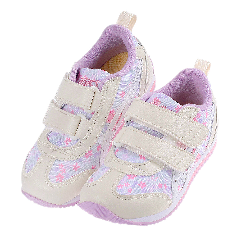 《布布童鞋》asics亞瑟士IDAHO寬楦櫻花粉兒童機能運動鞋 (16~19公分) [ J3B290G