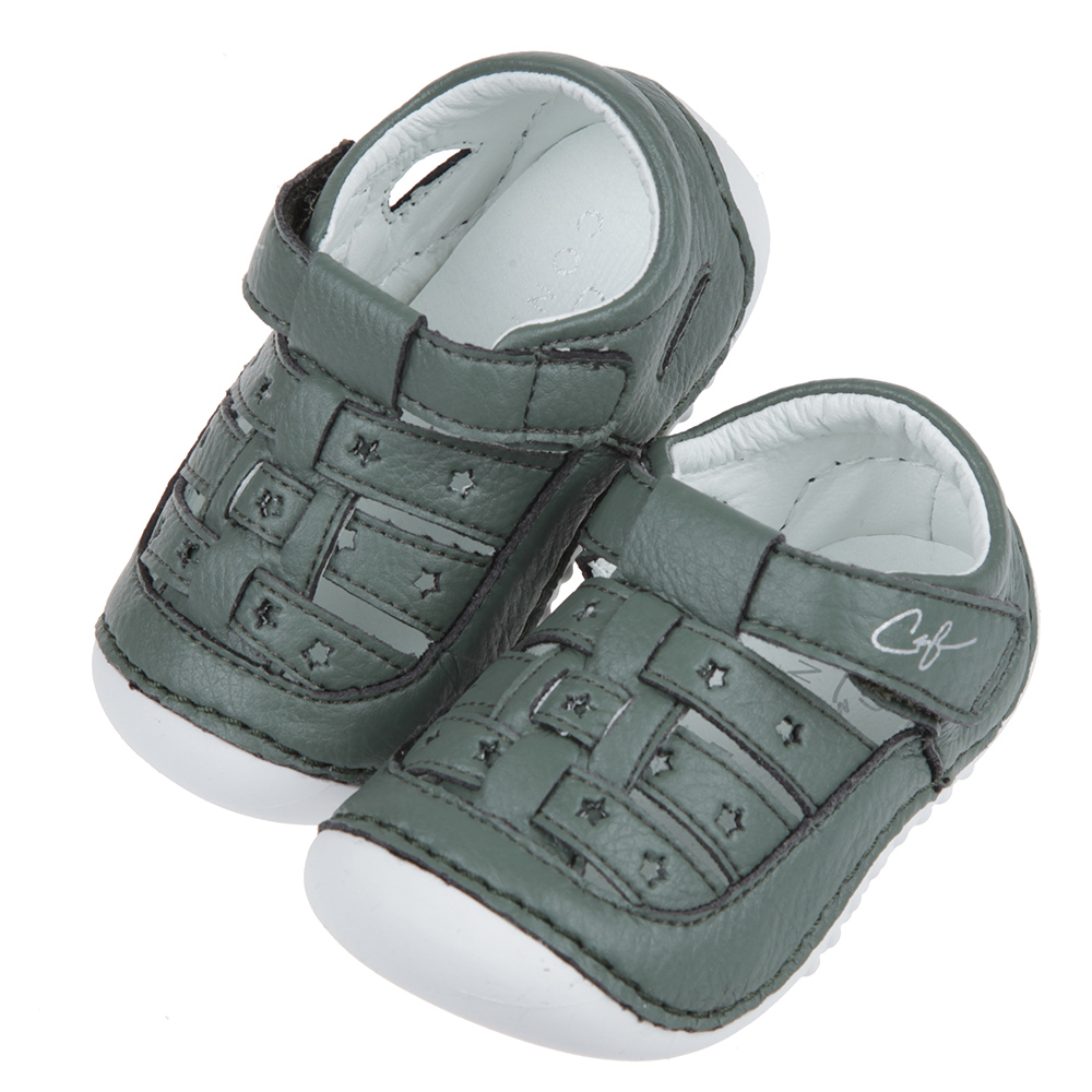 《布布童鞋》CONNIFE星星森林綠色寶寶涼鞋(12.5~15公分) [ Q1B550C