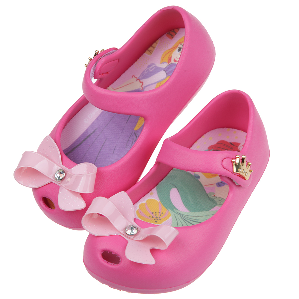 《布布童鞋》Disney迪士尼公主蝴蝶結桃紅色輕便公主涼鞋(15~19公分) [ D1G034H