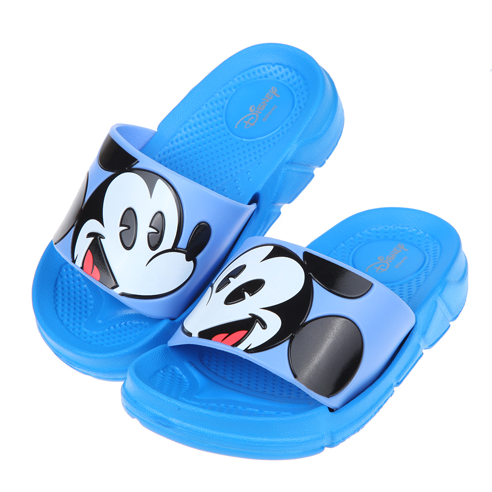 《布布童鞋》Disney米老鼠米奇藍色兒童輕量拖鞋(15~18公分) [ D1B247B