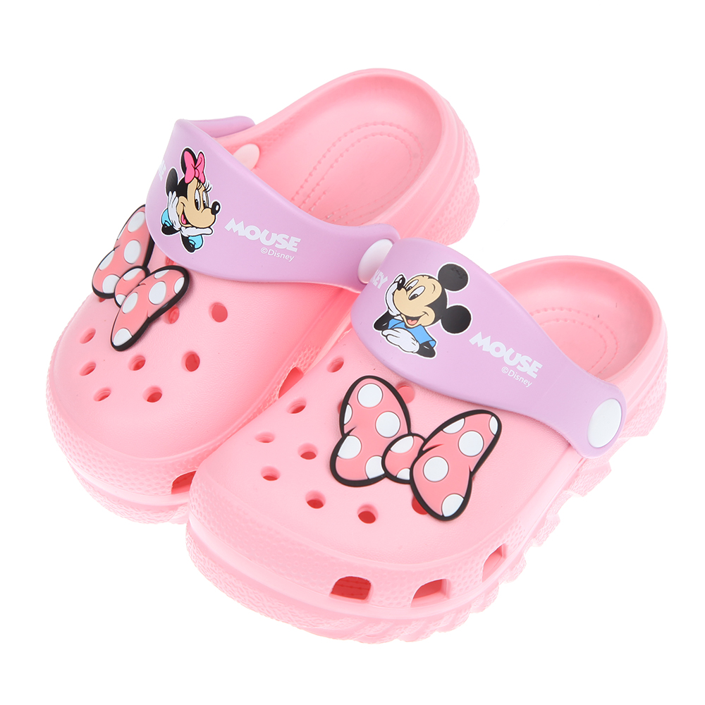 《布布童鞋》Disney迪士尼米奇米妮初戀蝴蝶結粉色兒童布希鞋(15~20公分) [ D2C121G