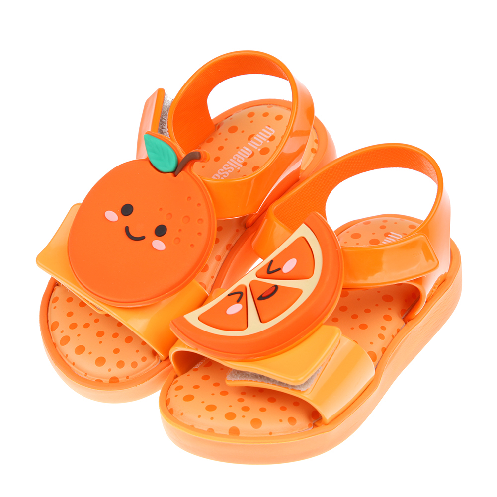 《布布童鞋》Melissa繽紛水果橘子橘色兒童涼鞋香香鞋(15~19公分) [ U2C239E