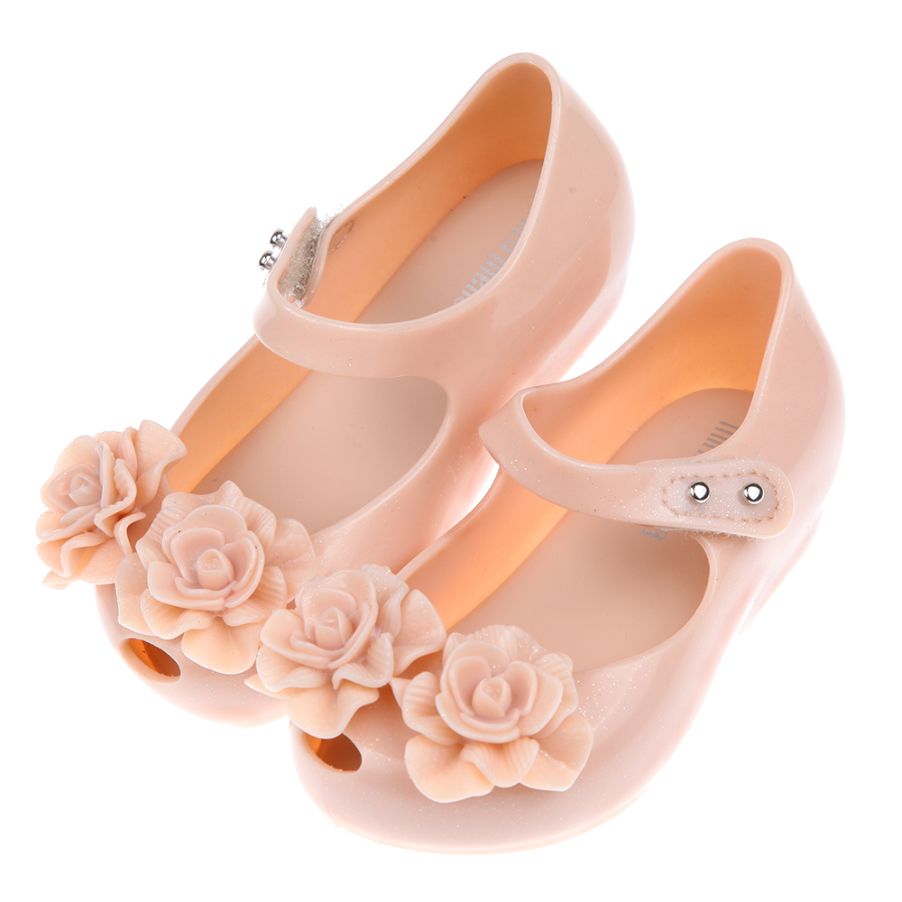 《布布童鞋》Melissa雙子玫瑰粉紅色兒童魚口涼鞋香香鞋(15~19公分) [ U2E612G