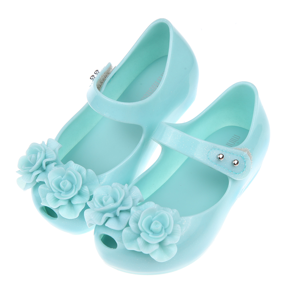 《布布童鞋》Melissa雙子玫瑰綠色兒童魚口涼鞋香香鞋(15~19公分) [ U2F612C