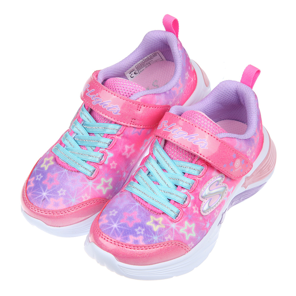 《布布童鞋》SKECHERS_S_Lights星星電燈粉兒童運動鞋(17~22公分) [ N2F24LG