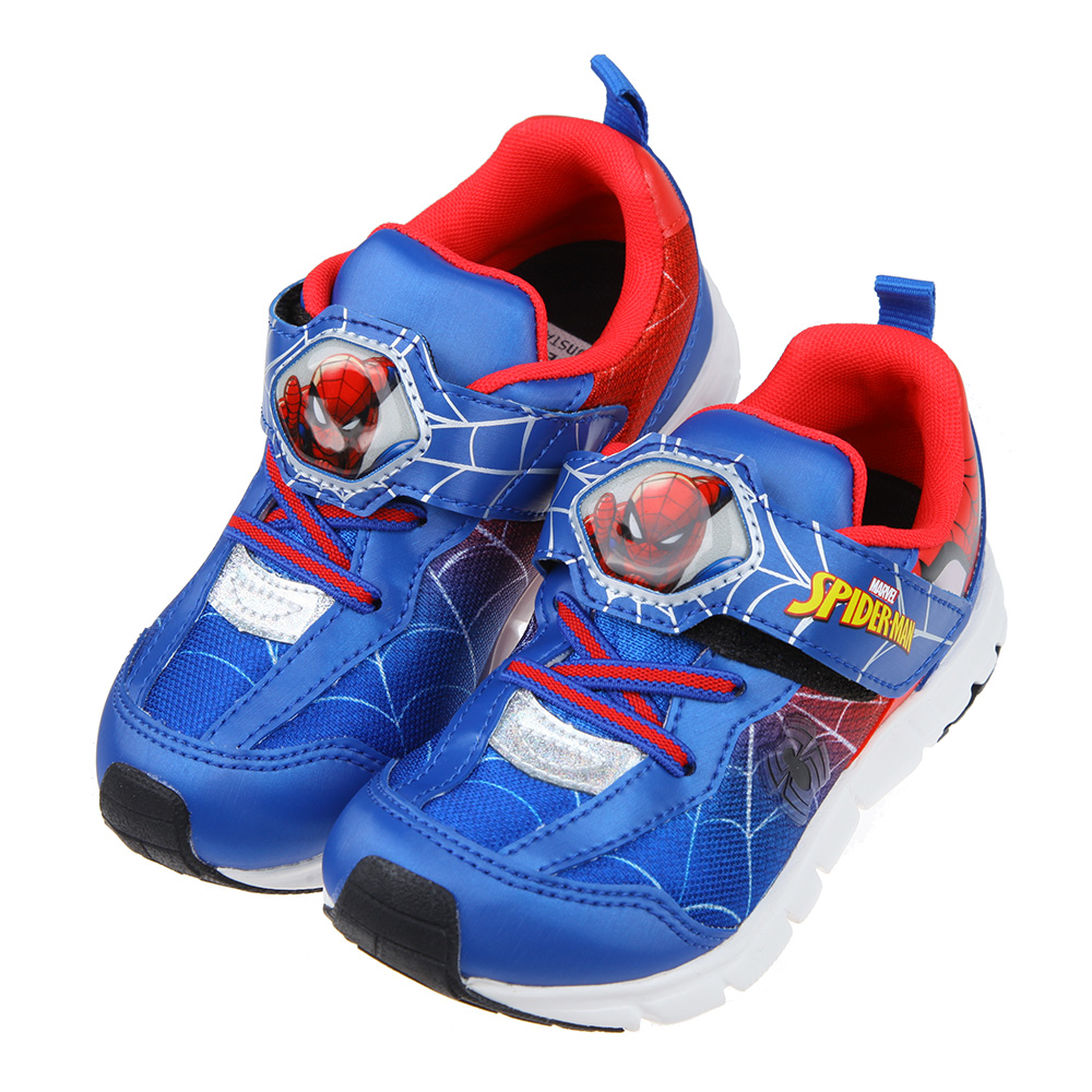 《布布童鞋》Moonstar日本漫威聯名蜘蛛人藍紅色兒童機能運動鞋(15~21公分) [ I2P105B