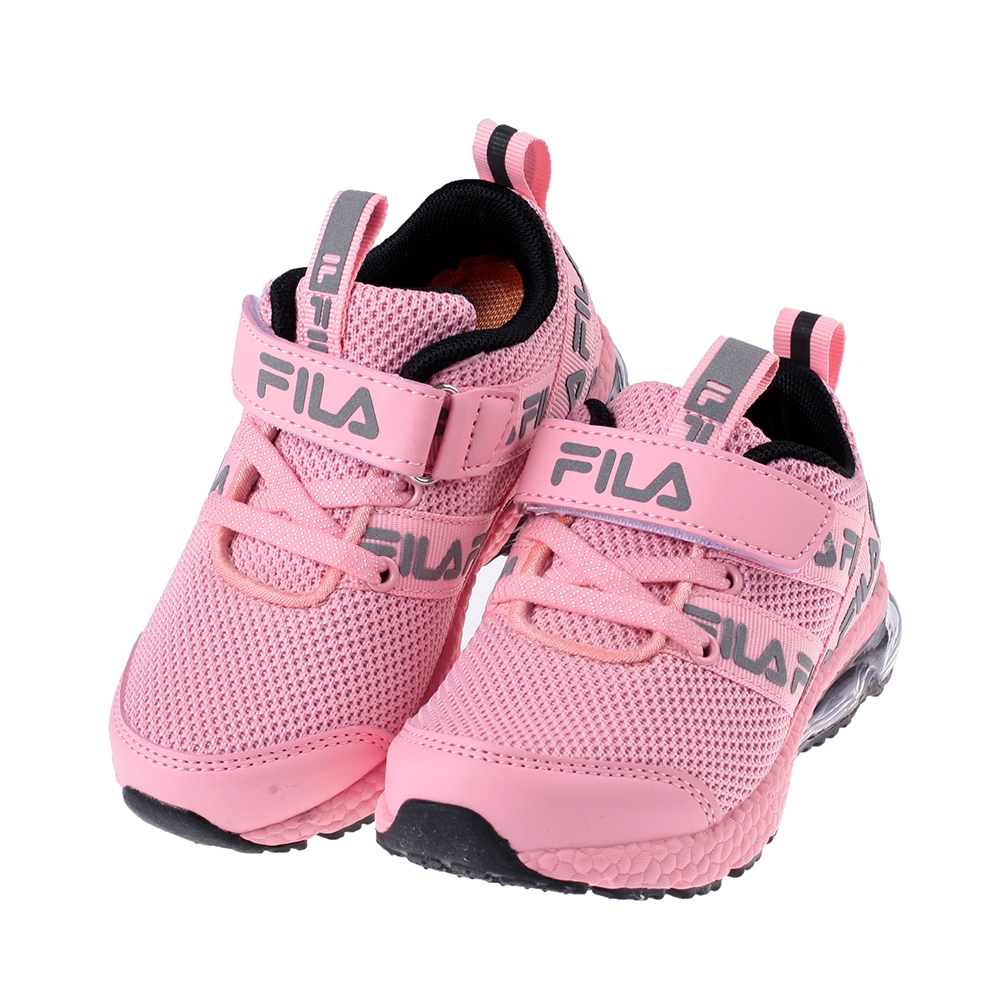 《布布童鞋》FILA康特杯奔馳粉色兒童氣墊慢跑運動鞋(16~22公分) [ P3B29XG